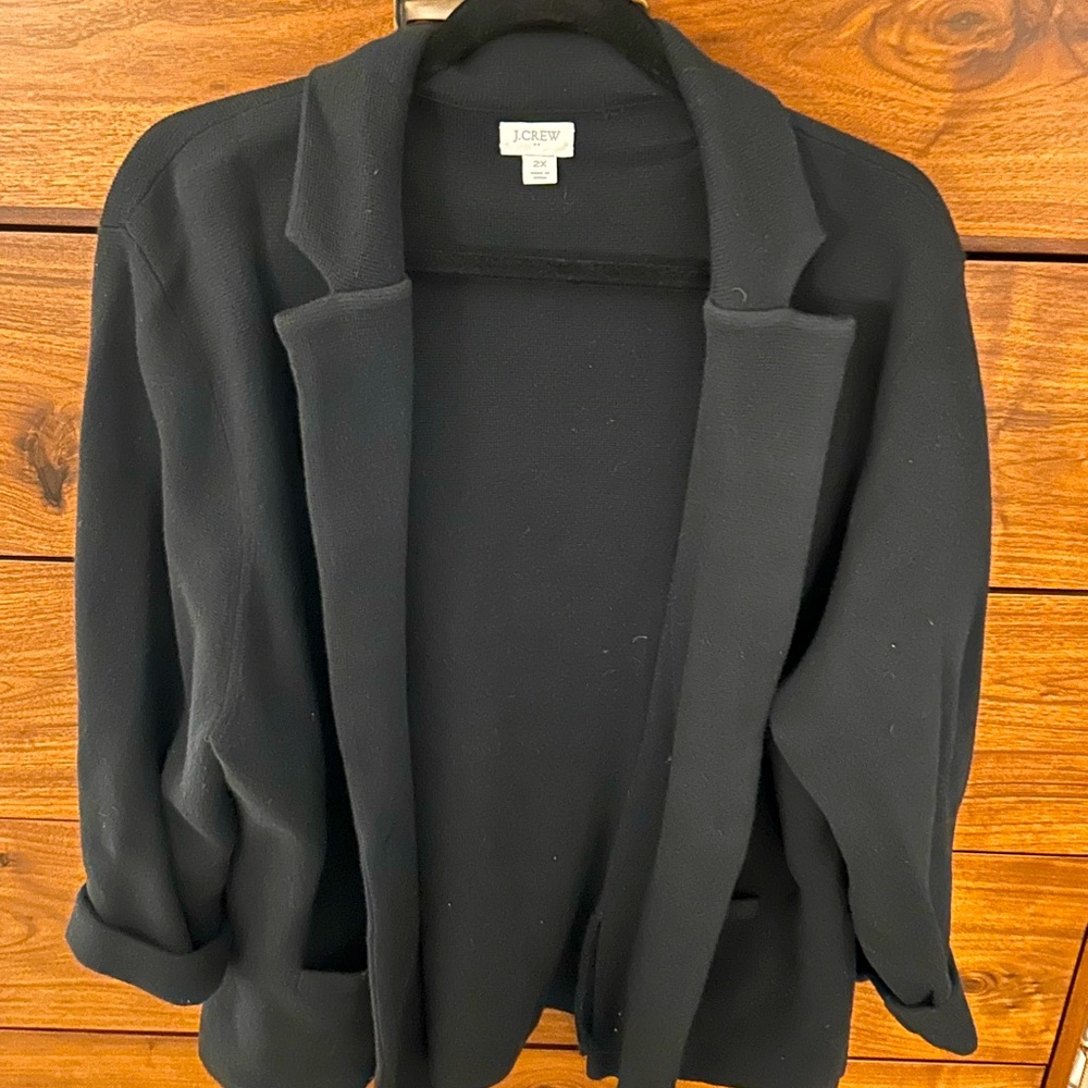 J Crew plus 2x black cotton blazer